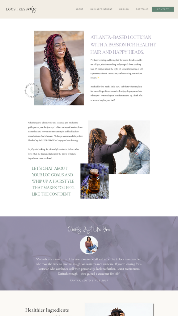 Showit Website for a Hair Stylist