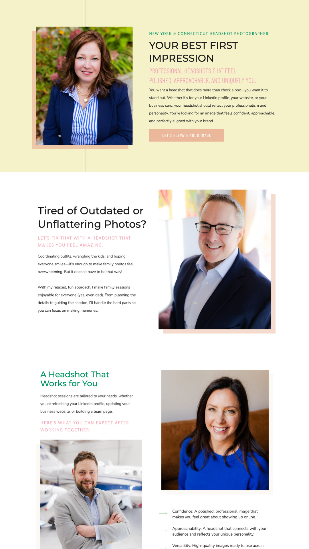 brand photography website service page
